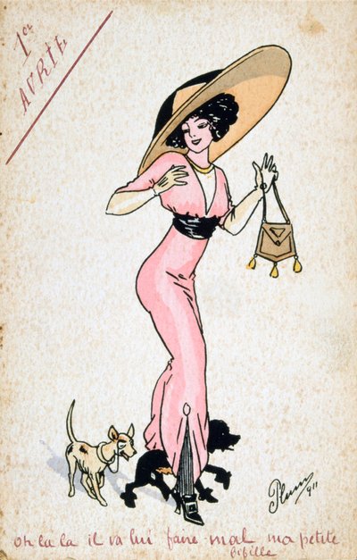 Cartão postal vintage francês, século XX de Unbekannt