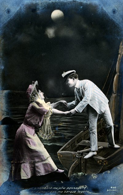 Cartão francês do vintage, c1900 de Unbekannt