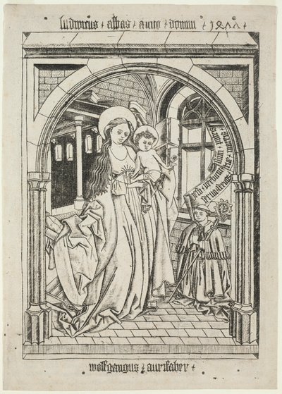 Virgem e Criança, Abade Ludwig Kneeling, 1400. de Unbekannt