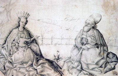 Virgem e Criança com São Paulo, c1450 de Unbekannt