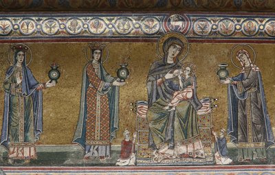 Virgem e mosaico infantil em Santa Maria na igreja de Trastevere, Roma, Itália de Unbekannt