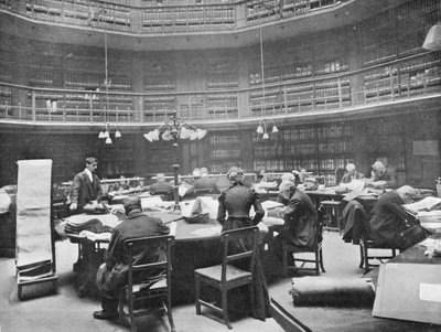 Visitantes que pesquisam volumes no Public Record Office, Chancery Lane, Londres, 1903 de Unbekannt