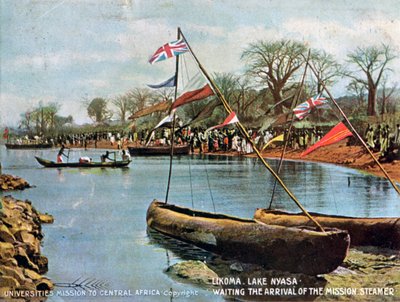 Esperando a chegada do navio missionário, Likoma, lago Nyasa, África, 1904 de Unbekannt