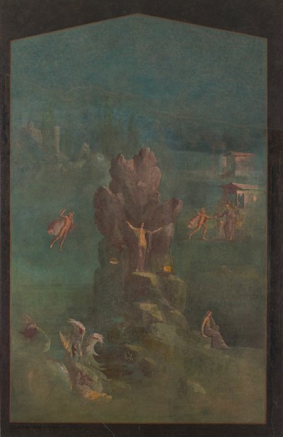 Pintura mural: Perseu e Andrômeda em paisagem, da vila imperial..., século I a.C. de Unbekannt