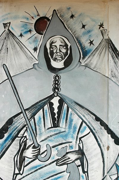 Pintura de parede representando um líder espiritual muçulmano, Dakar, Senegal de Unbekannt
