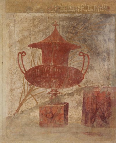 Fragmento de pintura de parede do peristilo da Villa de P. Fannius Synistor ..., ca. 50-40 aC de Unbekannt