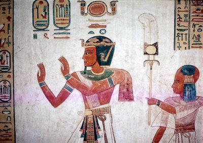 Pintura mural de Ramsés III levando filho falecido aos deuses, Vale das Rainhas, Egito, c12 aC de Unbekannt