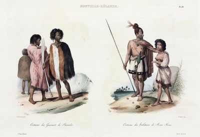 Guerreiros de Shouraki, e habitantes de Houa Houa, Nova Zelândia de Unbekannt