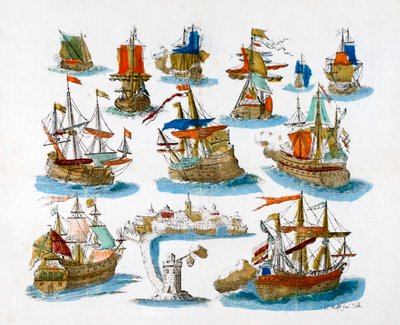 Navios de guerra, século XVIII de Unbekannt