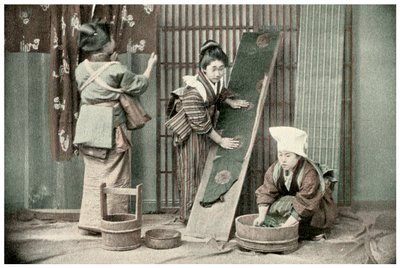Lavando quimonos, Japão, 1904 de Unbekannt