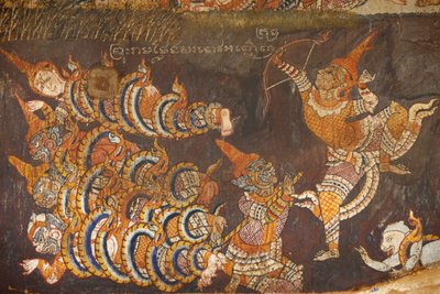 Wat Bo, Siem Reap Mural pintura do Ramayana, Siem Reap, Camboja de Unbekannt