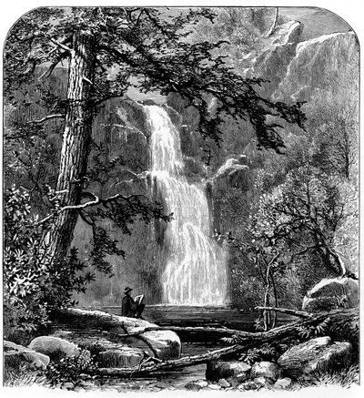 Cachoeira no vale de Yosemite, Califórnia, EUA, c1875 de Unbekannt
