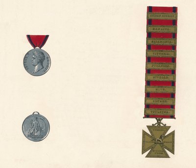 Medalha de serviço geral militar e de Waterloo 1793-1814, século c19 de Unbekannt