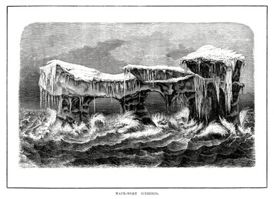 Icebergs desgastados por ondas, 1877 de Unbekannt