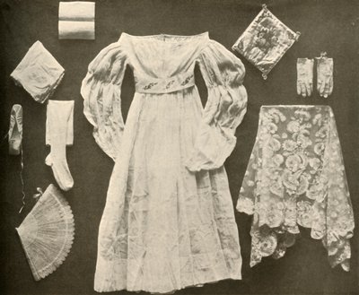 Traje de casamento de Miss Sara Hayes, da Filadélfia, c1750, 1937. de Unbekannt