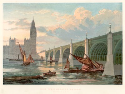 Westminster Bridge, Londres, olhando da margem sul do Tamisa, 1858 de Unbekannt
