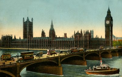 Ponte de Westminster e as Casas do Parlamento, Londres, c1910. de Unbekannt