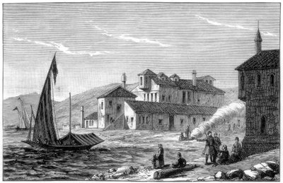 Onde Lord Byron morreu, Missolonghi, Grécia, 1888 de Unbekannt