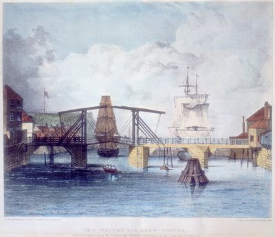 Porto de Whitby, Yorkshire, na foz do rio Esk, c1833 de Unbekannt