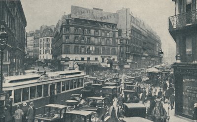 Por que Paris precisa de planejamento constante: bloqueio de tráfego em uma rua principal, c1935 de Unbekannt