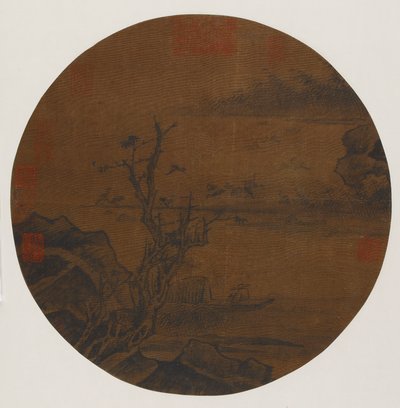 Gansos selvagens descendo para um banco de areia, possivelmente dinastia Ming, 1368-1644. de Unbekannt