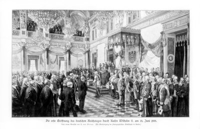 Guilherme II e os ministros na abertura do Reichstag 25 de junho de 1888, 1900 de Unbekannt