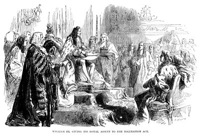 William III dando seu consentimento real à Lei da Tolerância de Unbekannt
