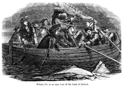 William III em um barco aberto ao largo da costa da Holanda de Unbekannt
