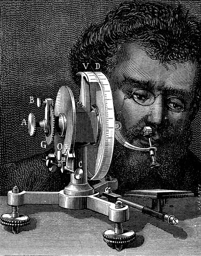 William Wollastons, refletindo o goniômetro para medir os ângulos dos cristais, 1874 de Unbekannt