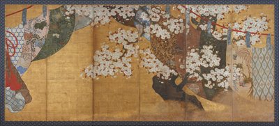 Pára-brisas e cerejeira, período Edo, 1615-1868. de Unbekannt