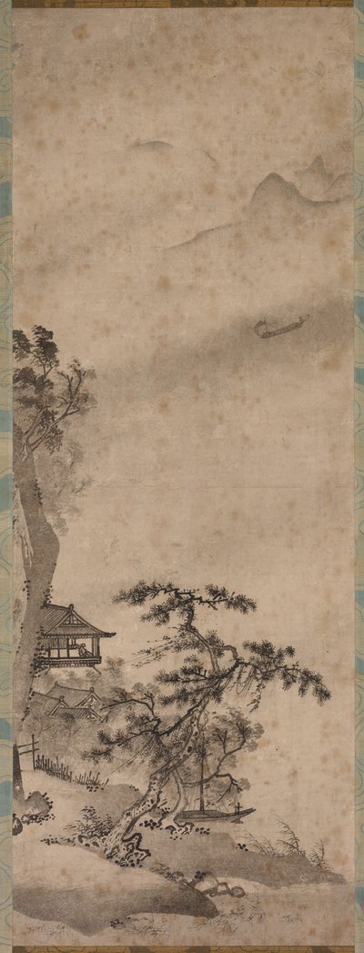 Windy Landscape with Sailboat, meados dos anos 1400. de Unbekannt