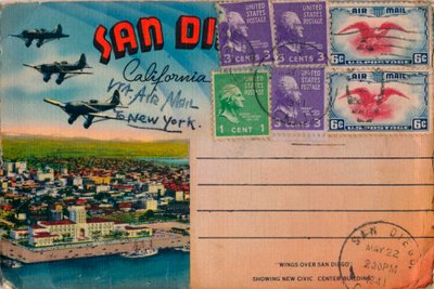 Asas sobre San Diego - mostrando o novo edifício do Centro Cívico, c1941 de Unbekannt