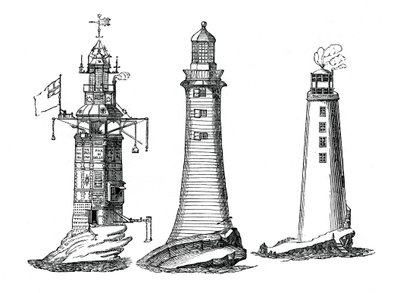 Faróis de Winstanley, Smeaton e Rudyerd, 1833 de Unbekannt