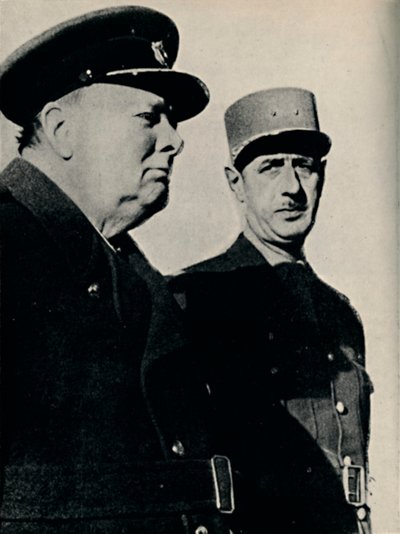 Winston Churchill e General De Gaulle, junho de 1940, 1945. de Unbekannt