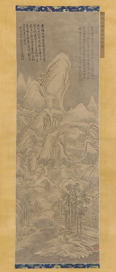 Paisagem de Inverno, dinastia Ming ou Qing, séculos XVI-XVII. de Unbekannt