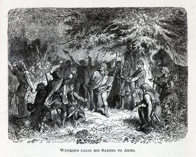 Wittekind chama seus saxões para armas, 1882 de Unbekannt