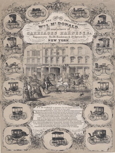 Wm. L. McDonald, Manufacturers of Carriage Harness & Co. Repository, No. 26 Beekman & 1..., 1852-86. de Unbekannt