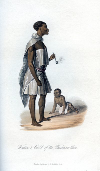 Mulher e filho da raça Bushman, 1848 de Unbekannt