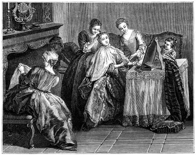 Mulher em seu banheiro, 1885 de Unbekannt