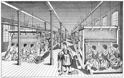 Mulheres trabalhadoras em uma fábrica de tapetes, c1895 de Unbekannt