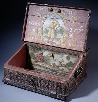 Caixa ou caixa de madeira com poptrait de Peter the Greats, ca. 1695 de Unbekannt