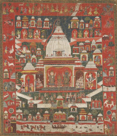 Adoração ao Senhor Jagannatha em seu templo em Puri, primeira metade do século XVIII. de Unbekannt
