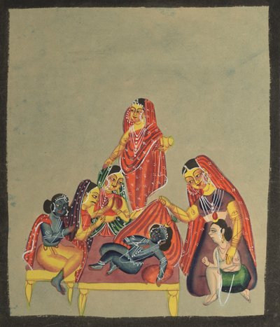 Adoração do Infante Krishna, de 1800. de Unbekannt