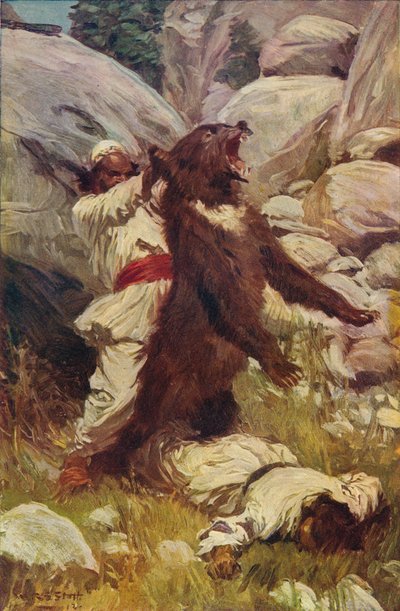 Luta com um urso, c1912 de Unbekannt