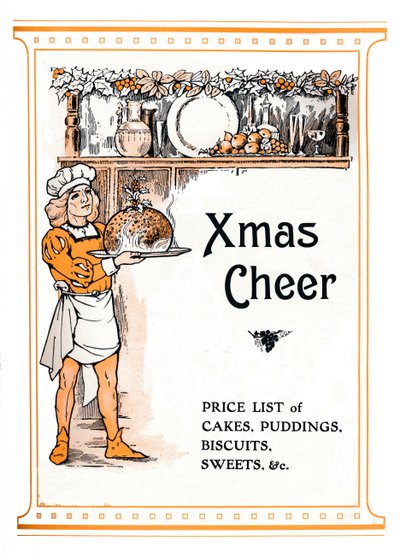 Alegria de Natal - lista de preços de bolos, pudins, biscoitos, doces, etc., 1910 de Unbekannt