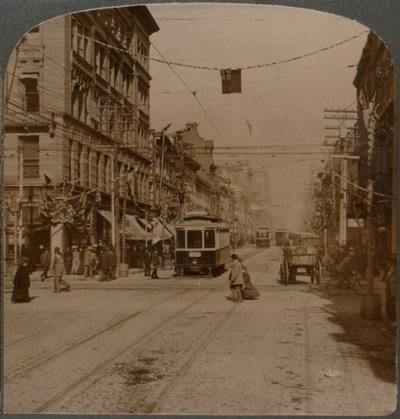 Yonge St., olhando para o norte da King St., o movimentado centro de Toronto, Canadá, 1904 de Unbekannt