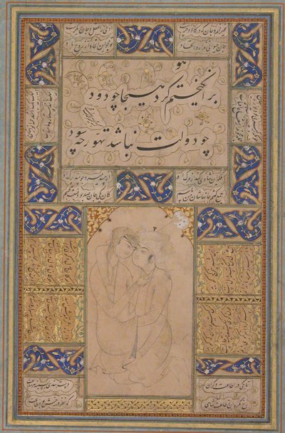 Young Lovers Embracing, século XVI. de Unbekannt