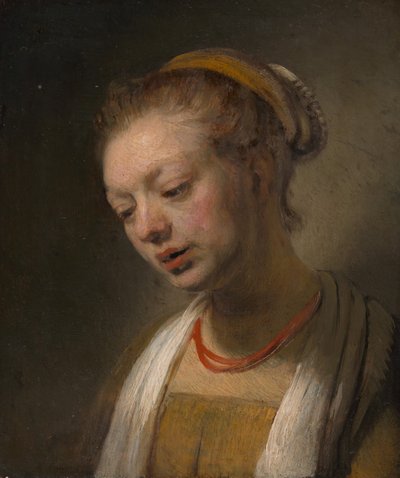 Jovem mulher com um colar vermelho, ca. 1645 de Unbekannt