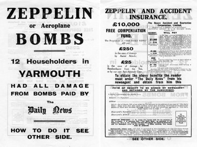 Anúncio de seguro contra zepelim e acidentes, 1910 de Unbekannt