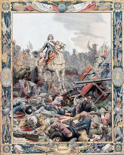 duc dEnghien liderando a vitória francesa sobre a Espanha, Guerra dos Trinta Anos, 1643 c1880 de Unbekannt